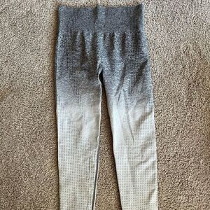 High waist seamless leggings ombré black graywhite